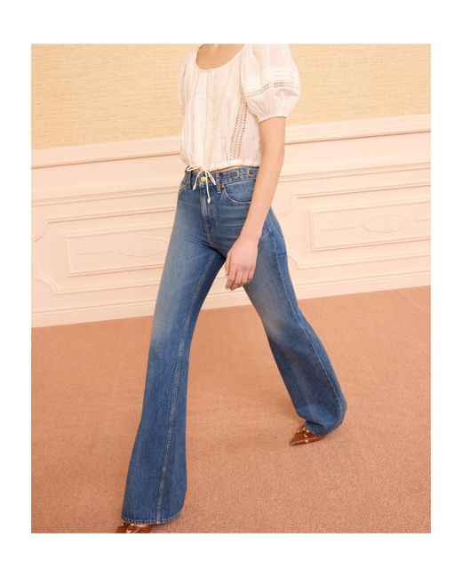 Ulla Johnson White Cropped Drawstring Voile Blouse