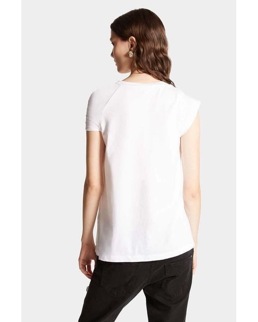 DSquared² White Logo Printed Crewneck T-Shirt