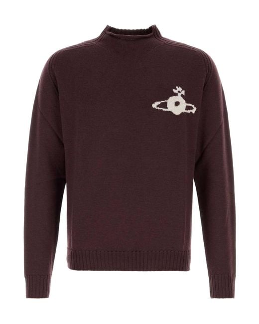 Vivienne Westwood Purple Fisherman Knitted Sweater for men