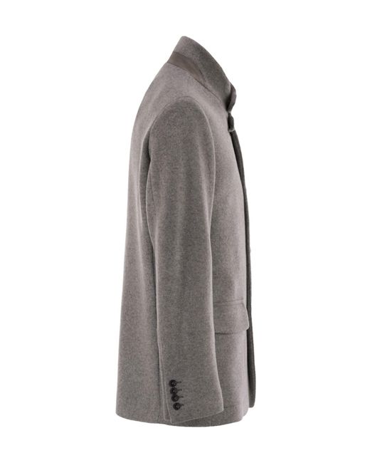 Fay Gray Herringbone Wool-Blend Caban Coat for men
