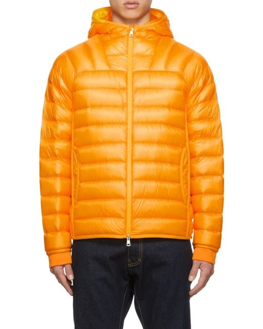 Moncler Orange Hooded Padded Down Jacket for men