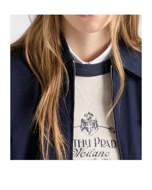 Prada Blue Reversible Jersey Blouson Jacket