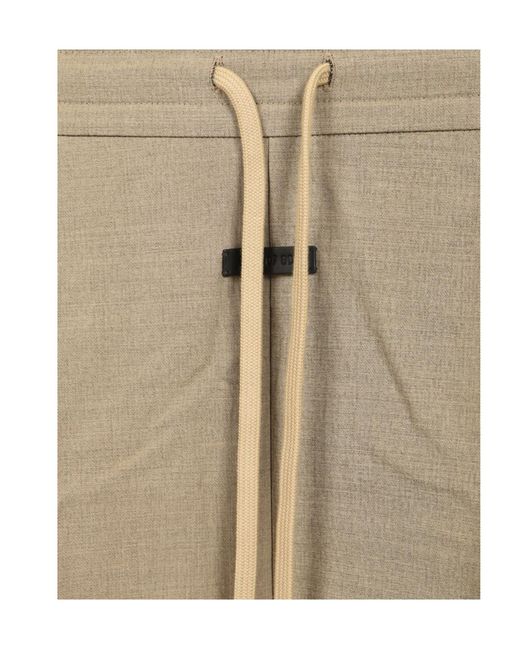 Fear Of God Natural Logo-Patch Drawstring Cargo Shorts for men