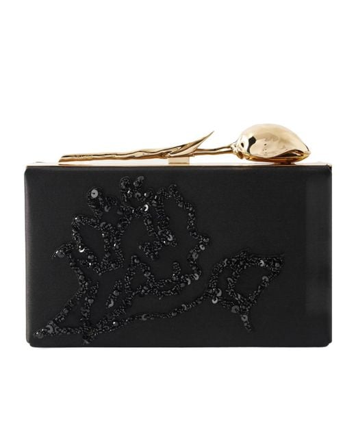 Erdem Black Bloom Minaudière Clutch Bag