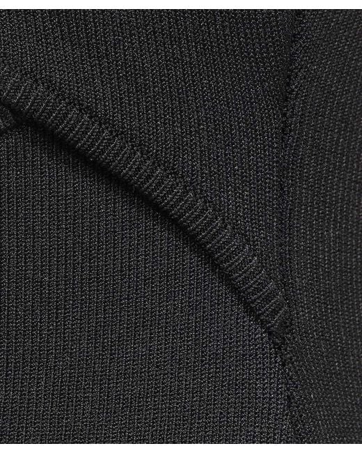 Yves Salomon Black Cut-Out Ribbed Knitted Dress