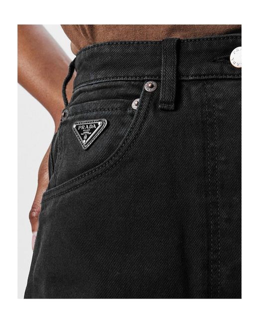 Prada Black Wide Leg Jeans
