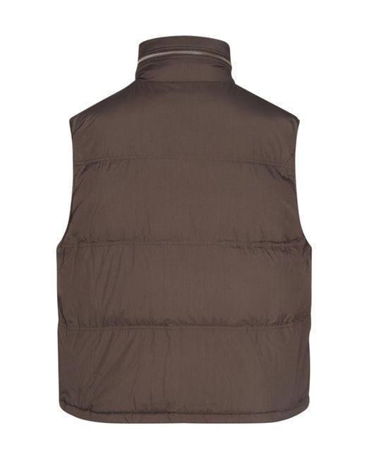 AMI Brown Monogram Patch Puffer Gilet for men