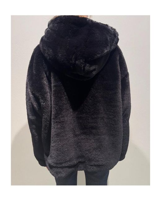 Max Mara Black Long-Sleeved Hooded Cotton Jacket