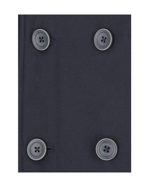 Herno Blue Padded Twill Double-Breasted Coat for men