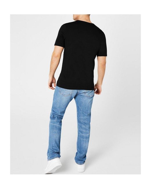 Boss Blue Simple Solidcolor Knit Tshirt for men