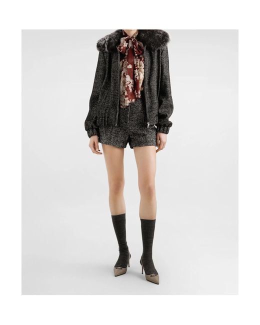 Dolce & Gabbana Black Zip-Up Bomber Jacket