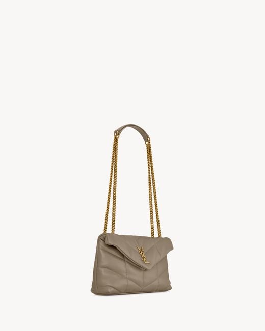 Saint Laurent White Toy Quilted Puffer Shoulder Bag