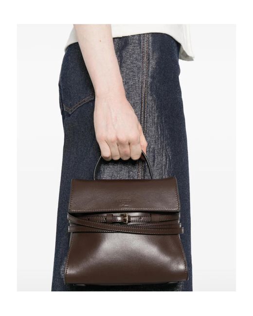 Moschino White Buckle Leather Mini Bag