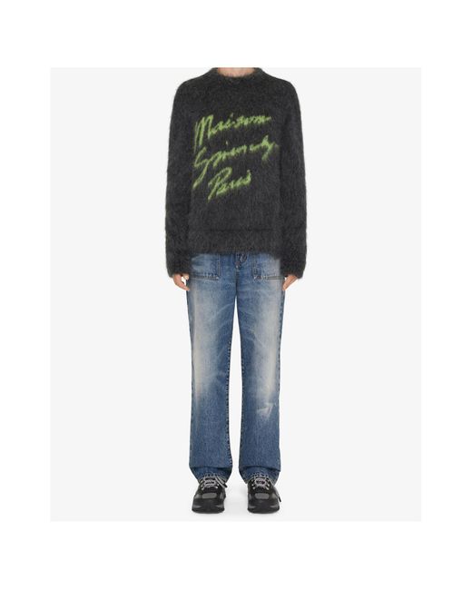 Givenchy Green Logo Jacquard Brushed Sweater for men