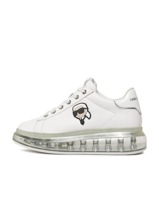 Karl Lagerfeld White Lace-Up Sneakers