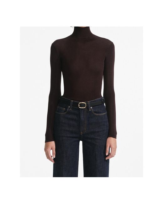 Self-Portrait Black Turtleneck Fitted Top