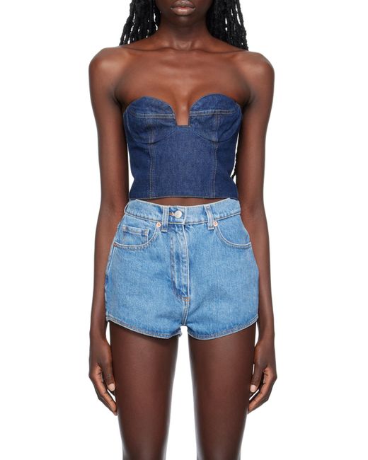 Magda Butrym Blue Denim Corset Top