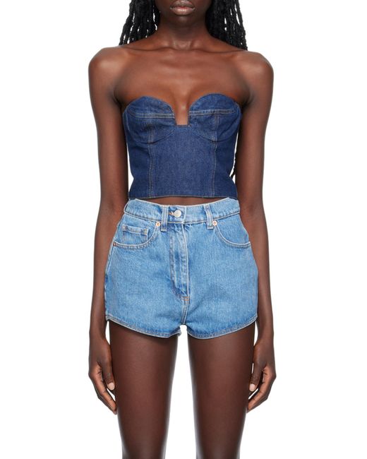 Magda Butrym Blue Denim Corset Top