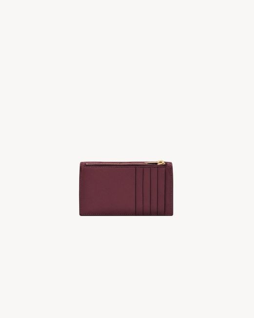 Saint Laurent Purple Cassandre Matelassé Card Case