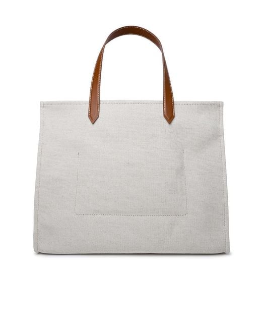 Balmain White B-Army Logo-Embroidered Top Handle Bag