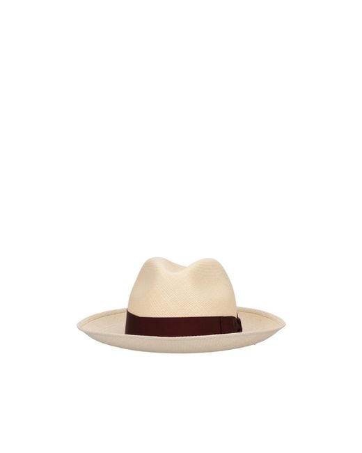 Borsalino White Amedeo Straw Panama Hat