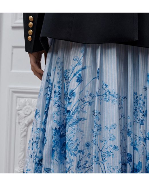 Dior Blue Iviera Mid-Length Flared Skirt