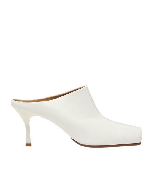 MM6 by Maison Margiela White Square-Toe Mules