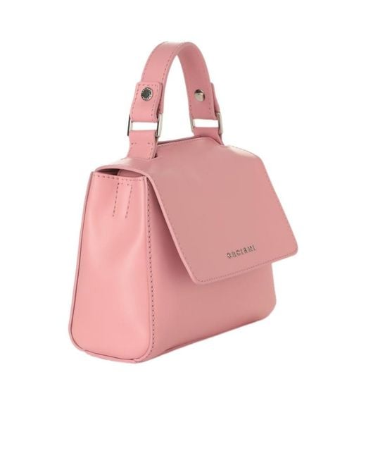 Orciani Pink Sveva Vanity Mini Leather Handbag With Shoulder Strap
