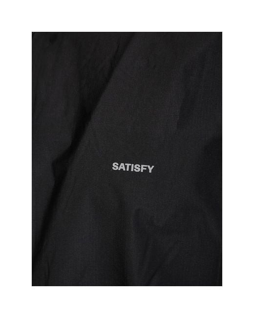 Satisfy Black Hooded Zip Jacket for men