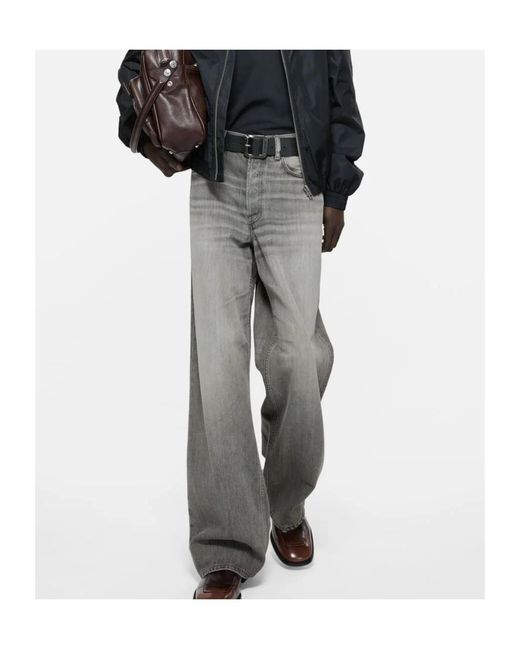 Acne Gray Loose Fit Jeans for men