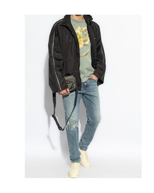DIESEL Black J-Caron High Neck Track Jacket for men