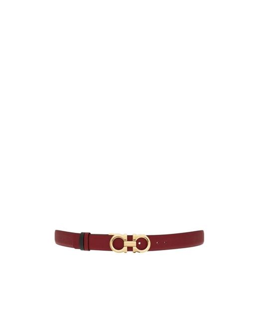 Ferragamo White Gancini Reversible Leather Belt
