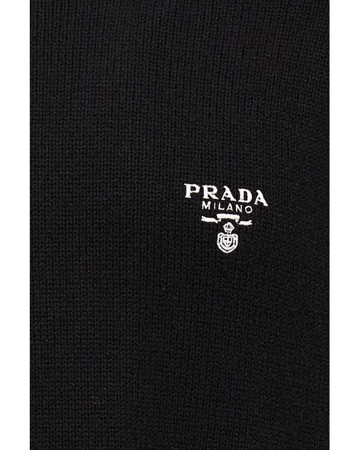 Prada Black Long-Sleeved Cashmere Sweater for men