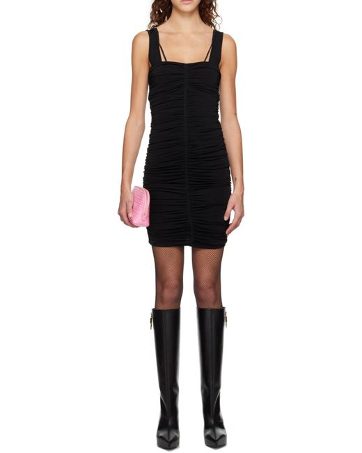 Givenchy Black Ruched Sleeveless Mini Dress