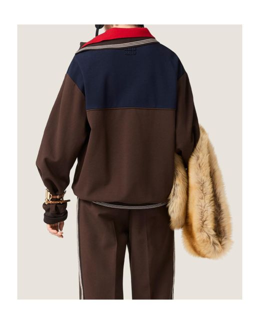 Miu Miu Blue Zipper Sweatshirt