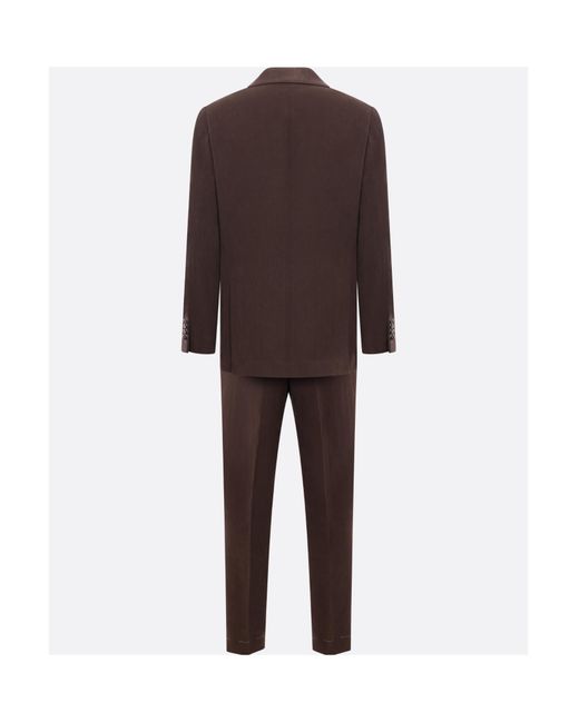 Brunello Cucinelli Brown Double Breasted Two-Piece Tailored Suit for men