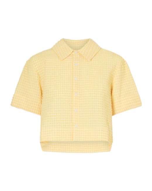 Jonathan Simkhai Yellow Reeves Checked Seersucker Shirt