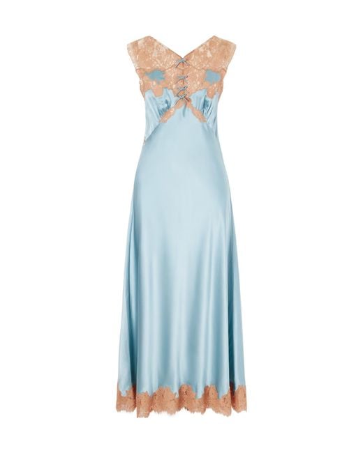 Doen Blue Marcelle Lace-Trimmed Dress