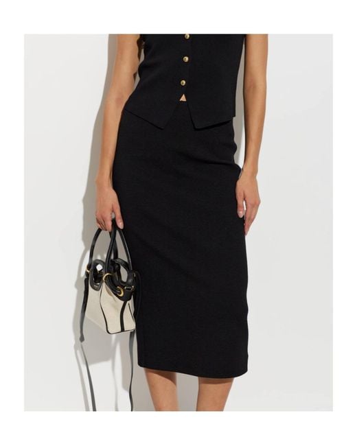 Max Mara Black Slit Midi Skirt