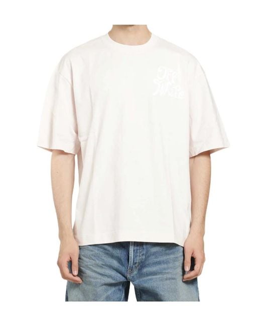 Off-White c/o Virgil Abloh White Logo-Print Short-Sleeve T-Shirt for men