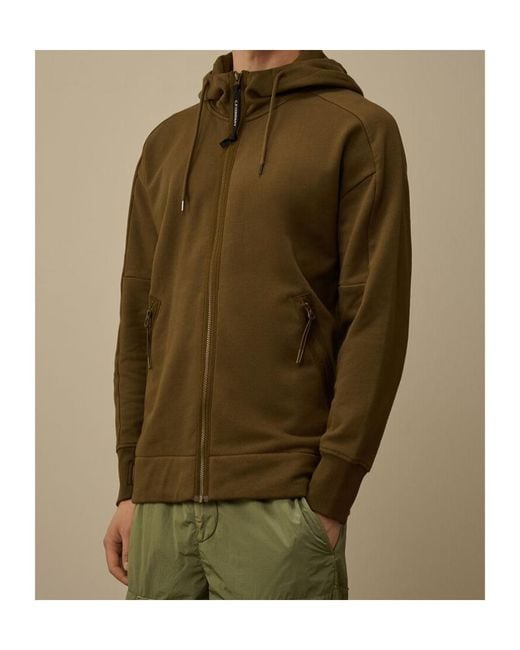 C P Company Green Goggle Zip-Up Hoodie for men