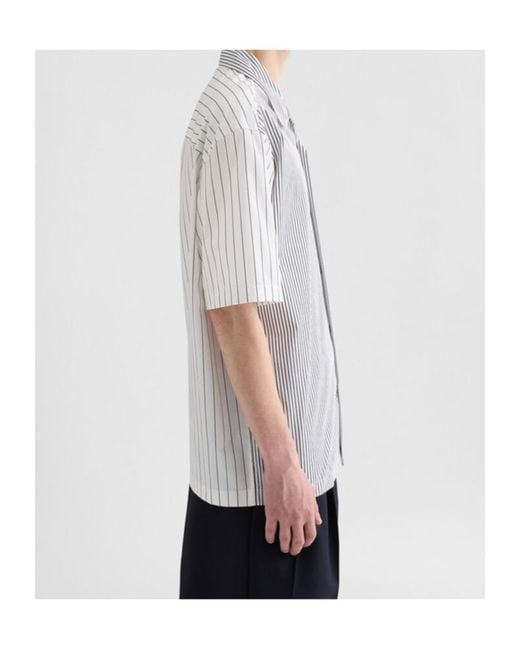 Jil Sander White Lightweight Striped Shirt for men