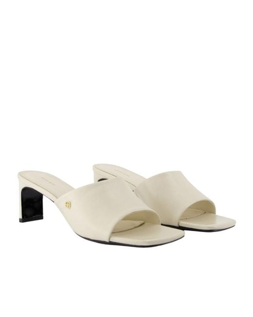 Anine Bing White Jayden Mid Heel Mules
