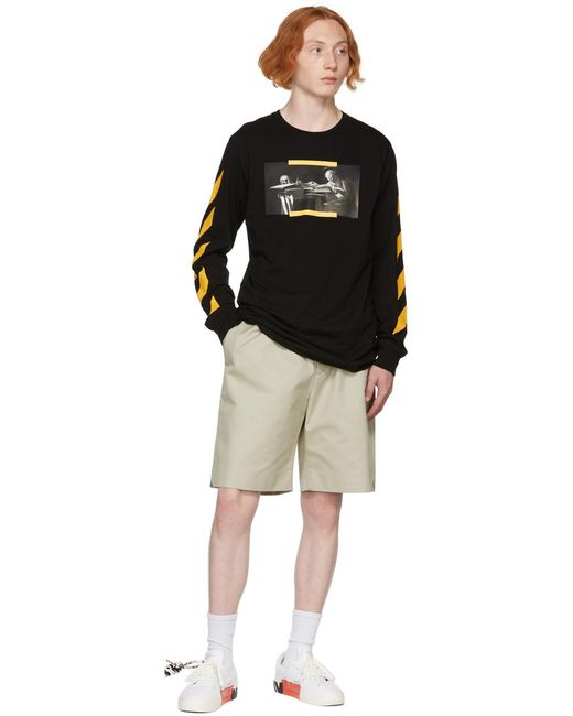 Off-White c/o Virgil Abloh Black Crewneck Long-Sleeved T-Shirt for men