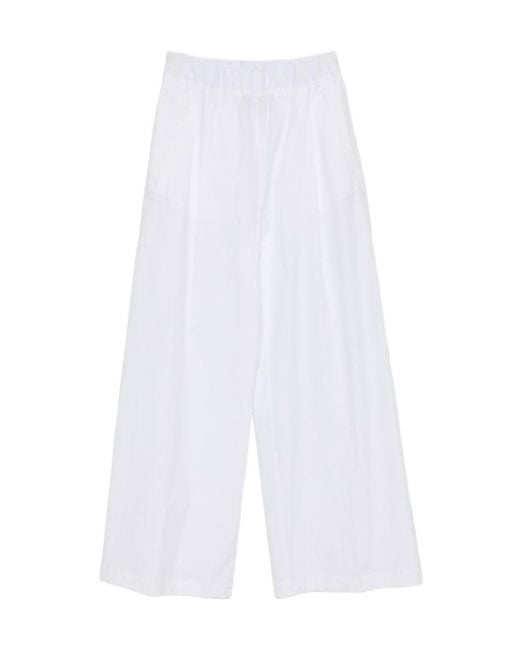 Semicouture White Elasticated Palazzo Pants