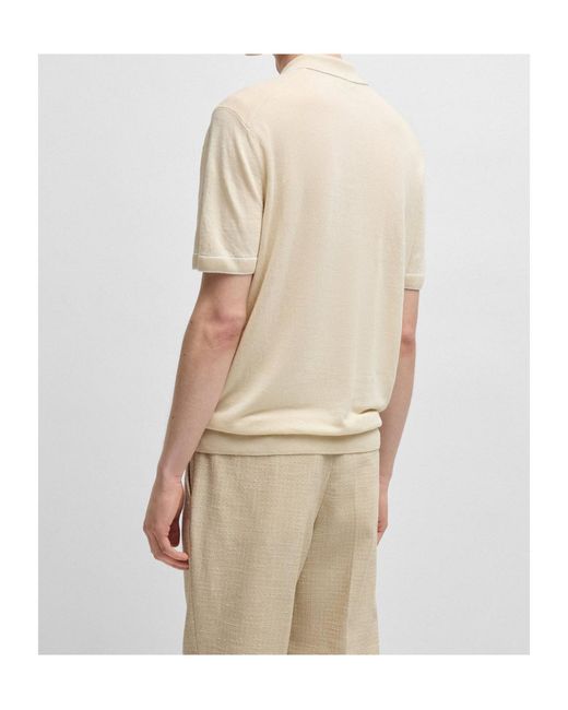 Boss Natural Half-Zip Polo Shirt for men