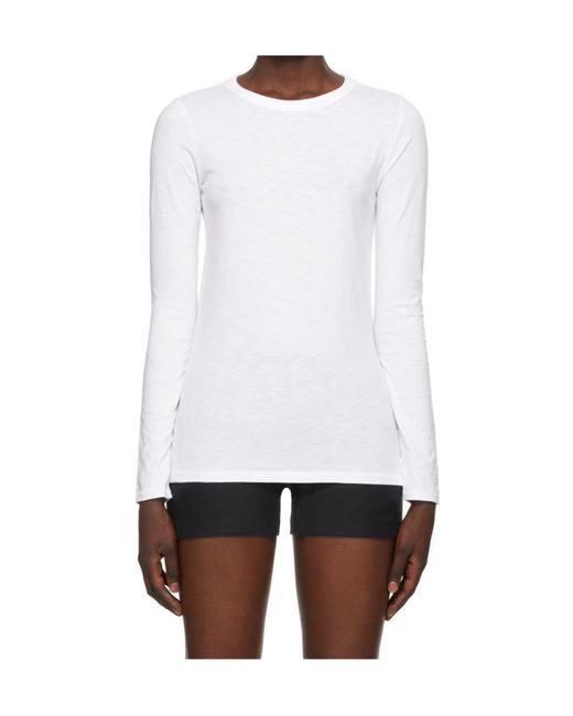 Rag & Bone White Crew Neck Long Sleeve T-Shirt