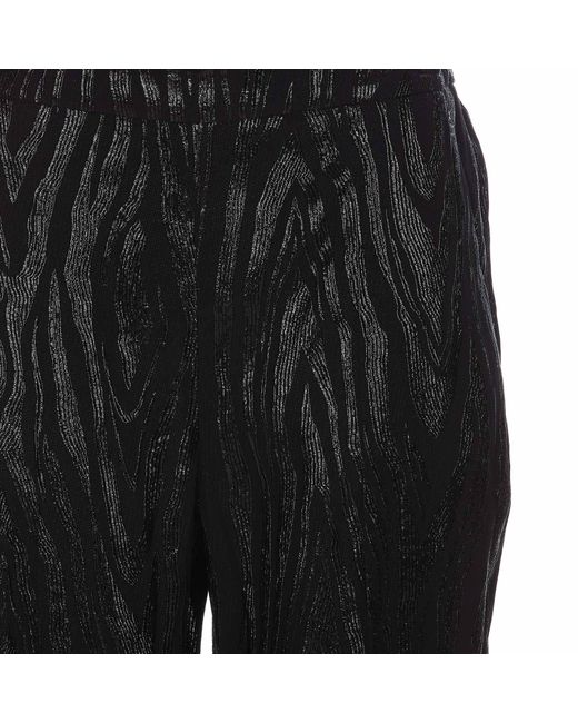 Stella McCartney Black Wood-Grain Effect Metallic Tapered Trousers