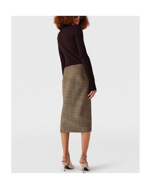 Stella McCartney Gray Side-Slit Tweed Skirt