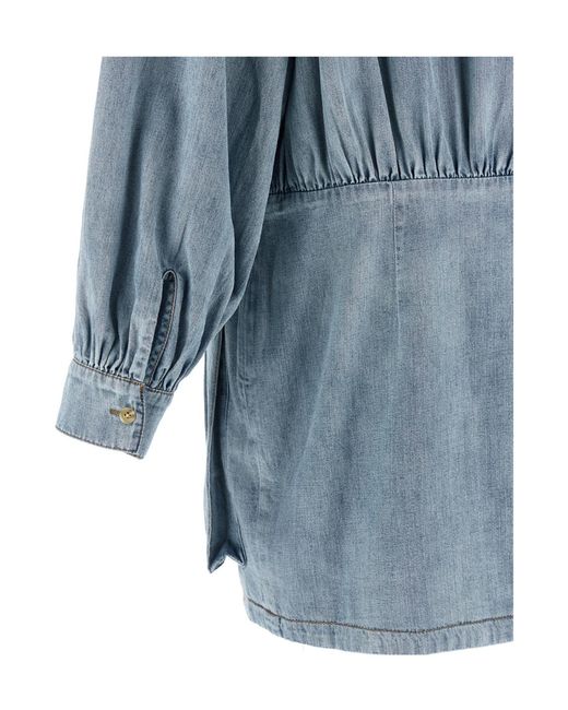 7 For All Mankind Blue Pocket Mini Dress
